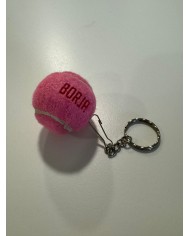 LLAVERO BOLA PADEL ROSA CON NOMBRE