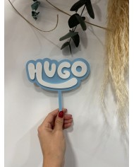 TOPPER FELIZ CUMPLE CORONA Y NOMBRE