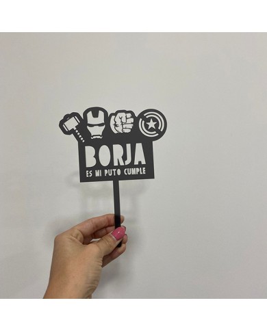 Topper Marvel Con o Sin Frase y Nombre Topper Marvel Con o Sin Frase y Nombre