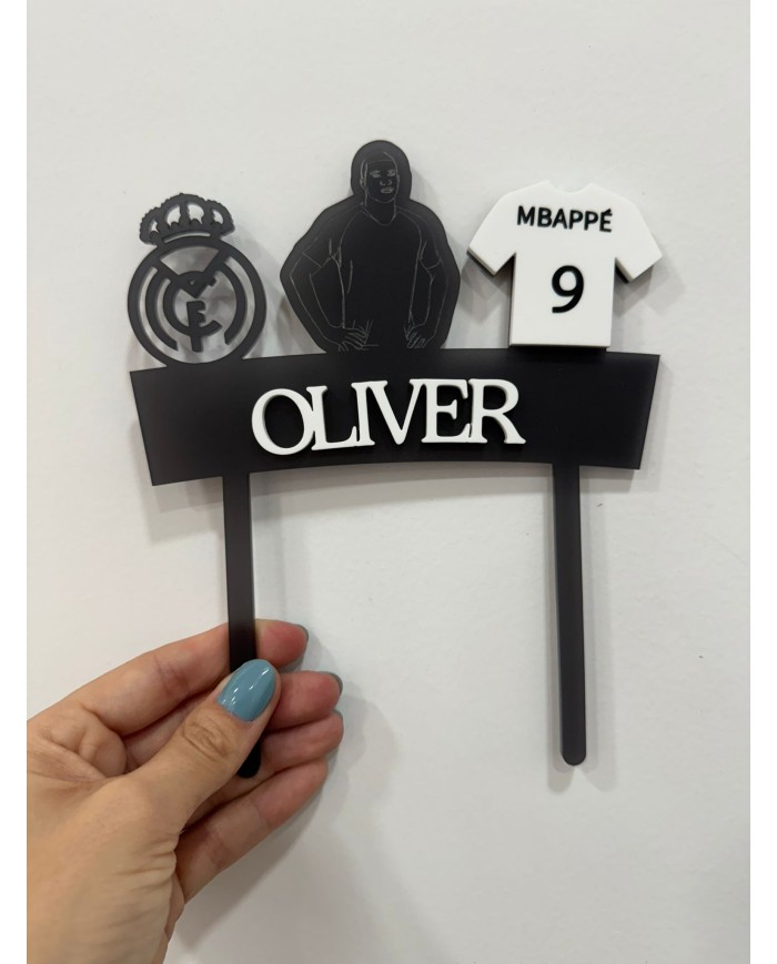 TOPPER REAL MADRID Y MBAPPE CON NOMBRE