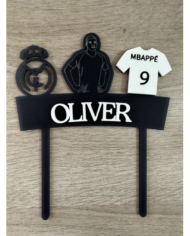 TOPPER REAL MADRID Y MBAPPE CON NOMBRE
