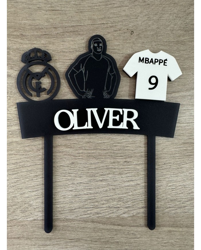 TOPPER REAL MADRID Y MBAPPE CON NOMBRE