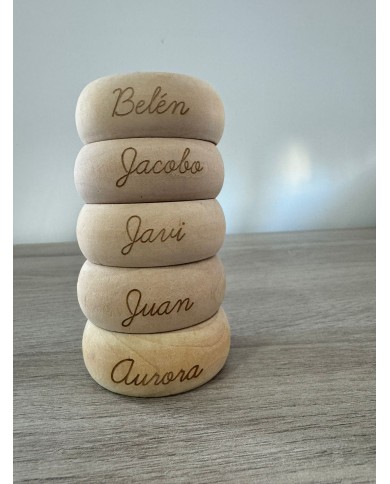 Servilletero de Madera con Nombre Grabado