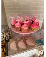 MINI TOPPER CUPCAKES CON NOMBRE Y LUNA
