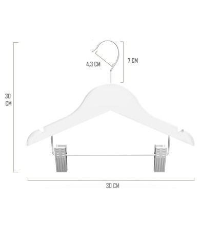 Percha infantil con pinza con nombre grabado Percha infantil con pinza con nombre grabado