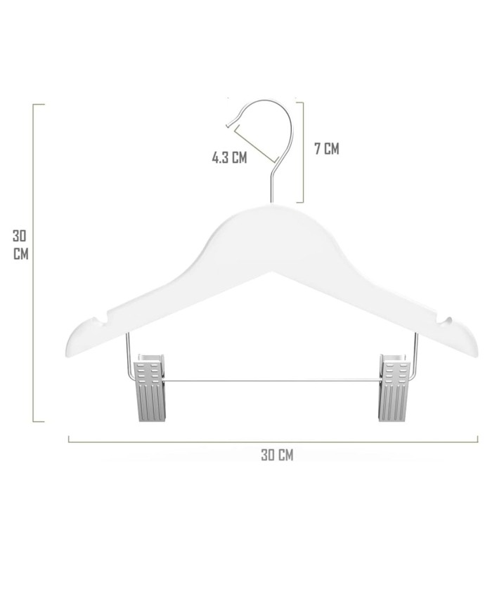 Percha infantil con pinza con nombre grabado