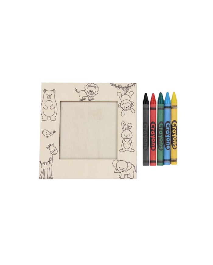 PORTAFOTOS ANIMALES CON CERAS DE COLORES Y NOMBRE GRABADO