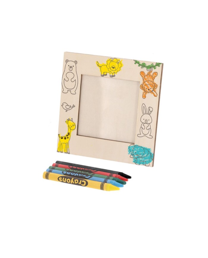 PORTAFOTOS ANIMALES CON CERAS DE COLORES Y NOMBRE GRABADO