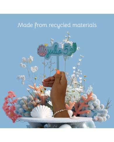 TOPPER SIRENA NOMBRE Y EDAD