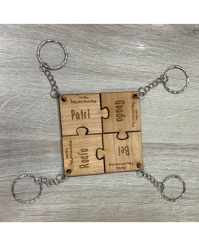 Llavero grupal Puzzle con 4 piezas Llavero grupal Puzzle con 4 piezas