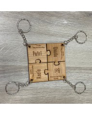 Llavero grupal Puzzle con 4 piezas