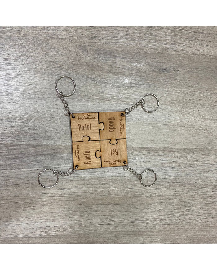 Llavero grupal Puzzle con 4 piezas