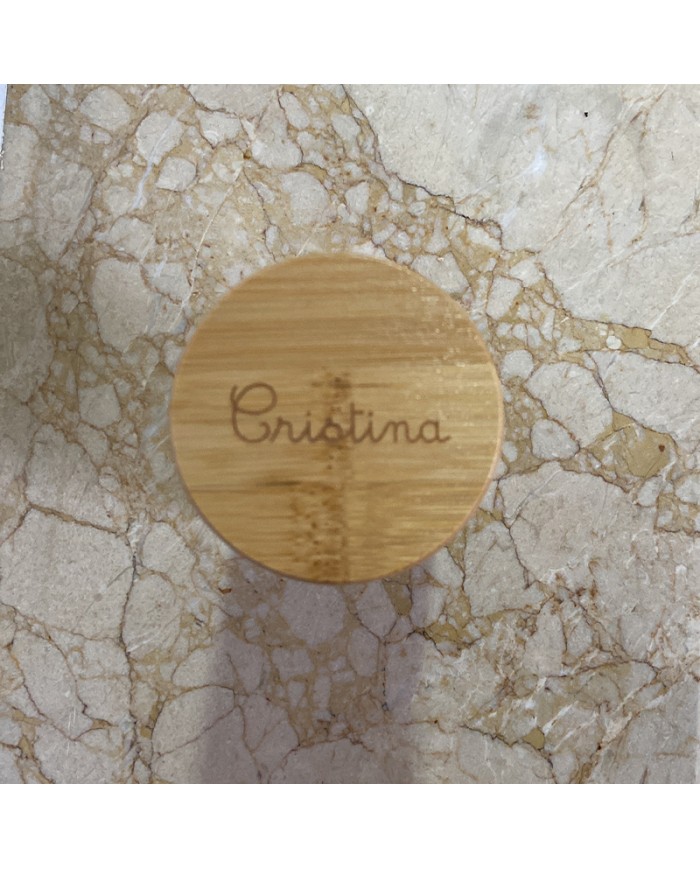 BOTE DE CRISTAL GRANDE CON TAPA BAMBU MADERA BOTE DE CRISTAL GRANDE CON TAPA BAMBU MADERA