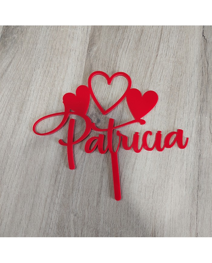 Topper Nombre con Corazones