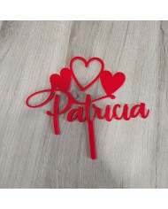 Topper Nombre con Corazones