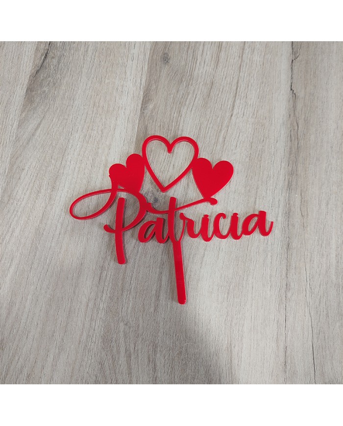 Topper Nombre con Corazones
