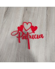 Topper Nombre con Corazones