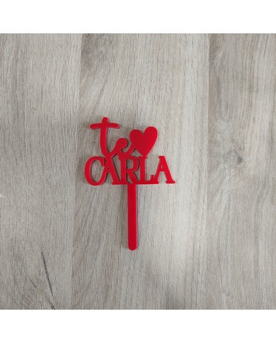 Mini Topper Te Amo con Nombre Mini Topper Te Amo con Nombre