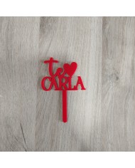 Mini Topper Te Amo con Nombre