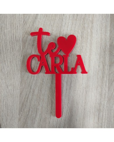 Mini Topper Te Amo con Nombre Mini Topper Te Amo con Nombre