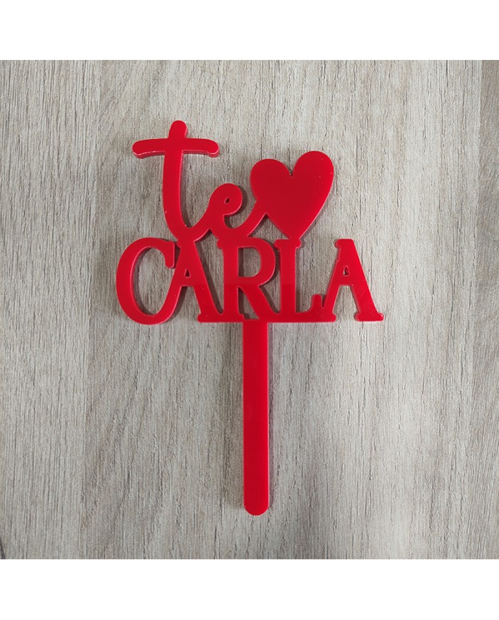 Mini Topper Te Amo con Nombre