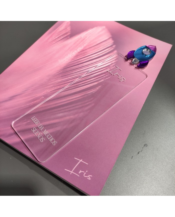 Marcapáginas Cohete con Nombre y Frase