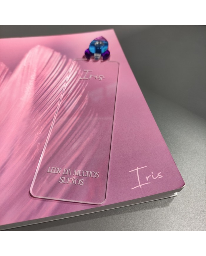 Marcapáginas Cohete con Nombre y Frase