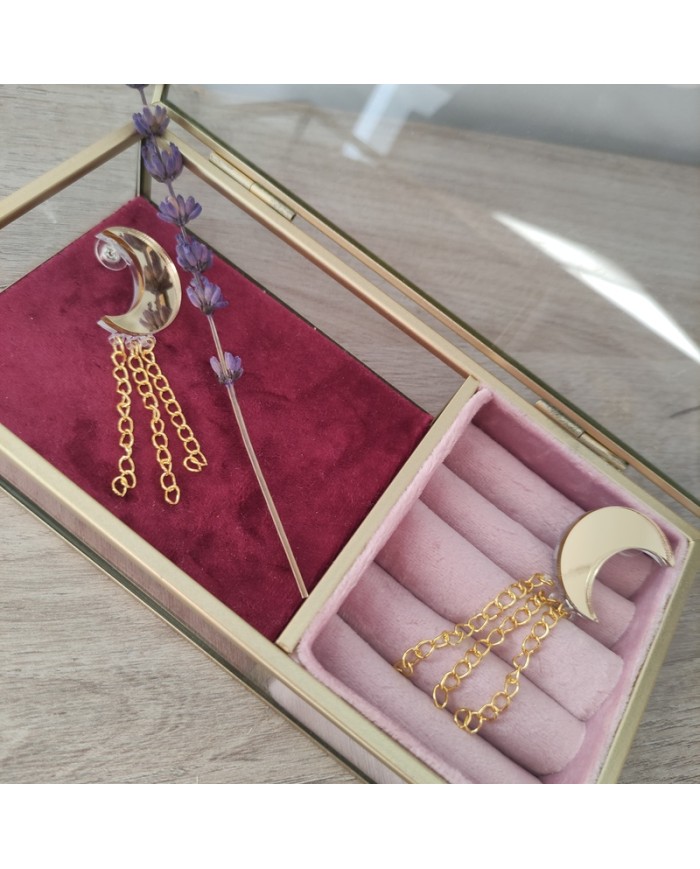 Pendientes Luna con cadenas