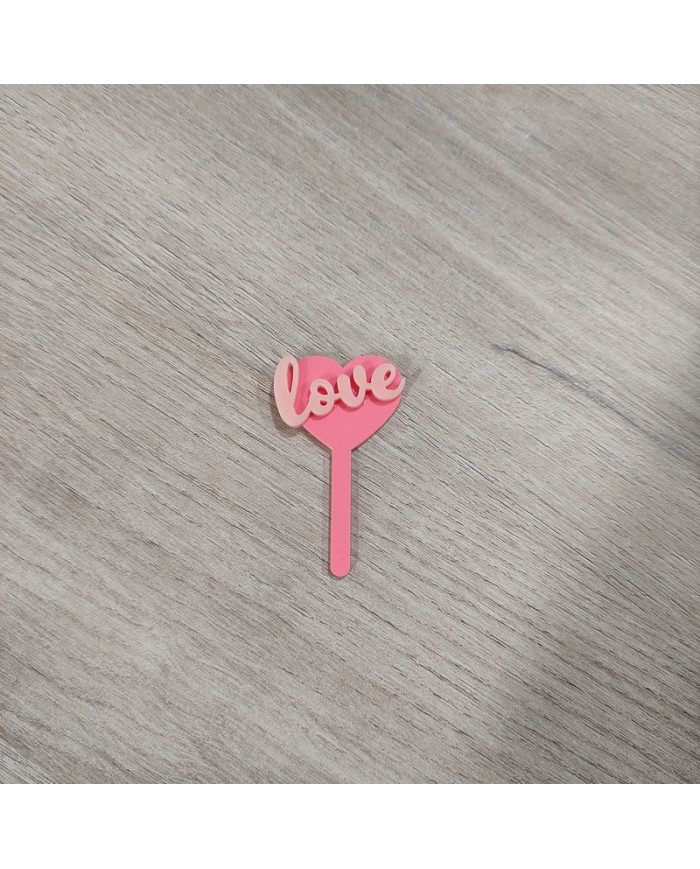 Mini Topper Cupcake Corazón Love