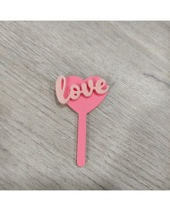 Mini Topper Cupcake Corazón Love