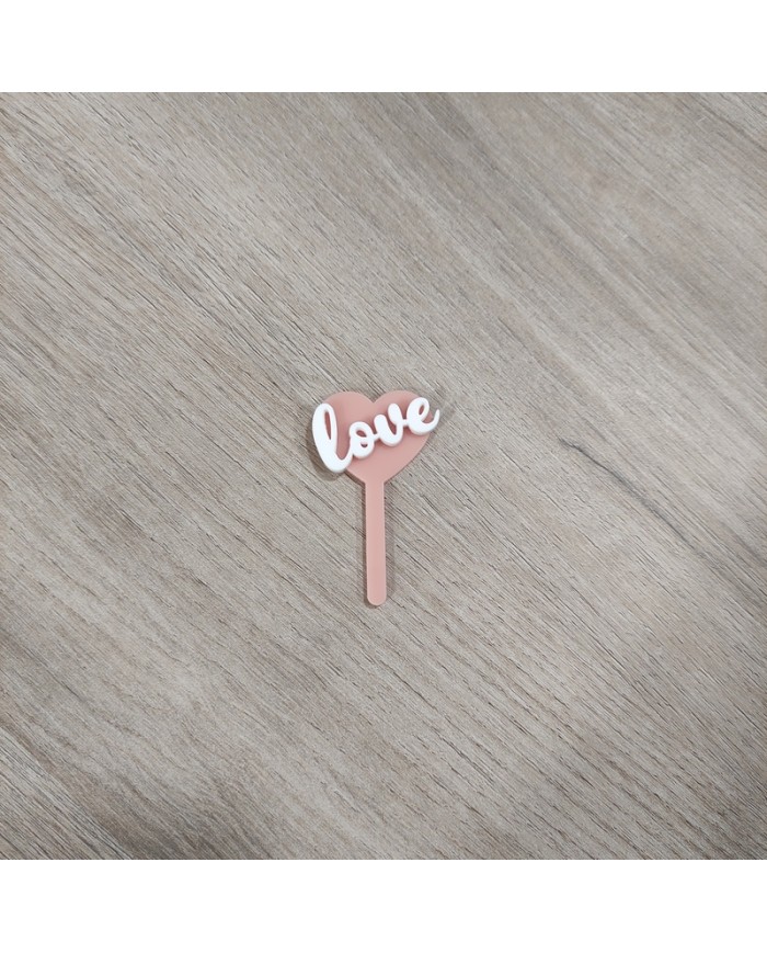 Mini Topper Cupcake Corazón Love