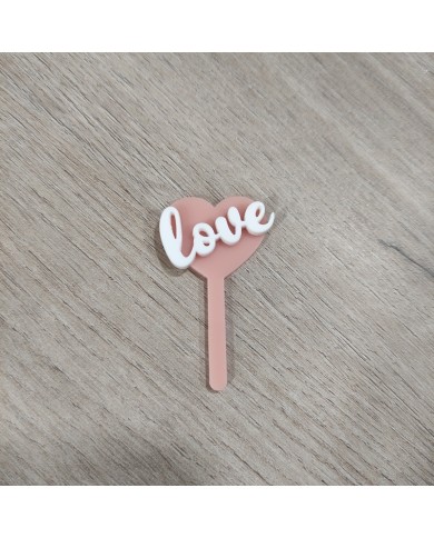 Mini Topper Cupcake Corazón Love
