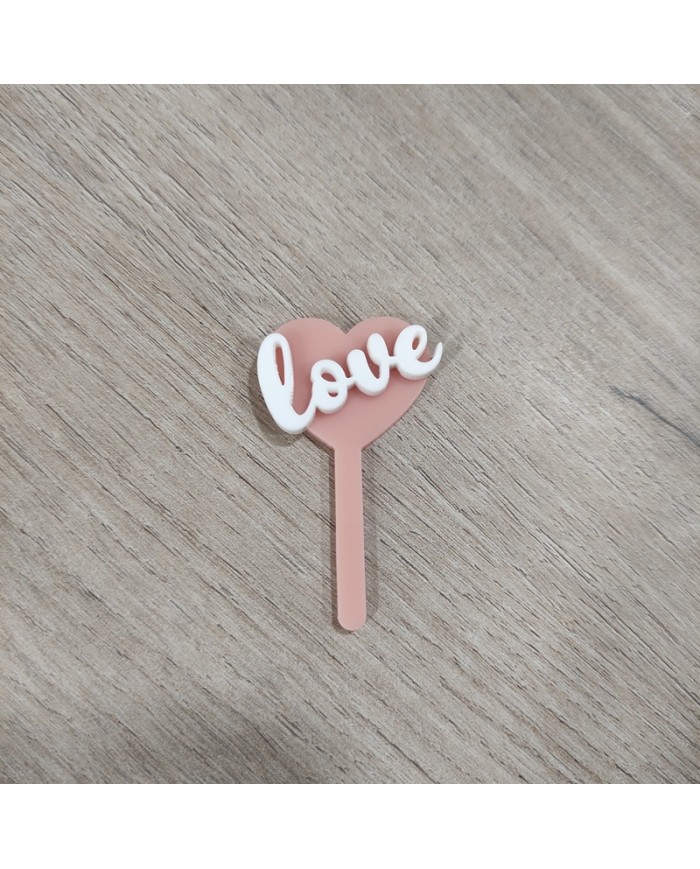 Mini Topper Cupcake Corazón Love