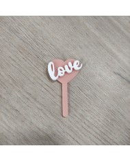 Mini Topper Cupcake Corazón Love
