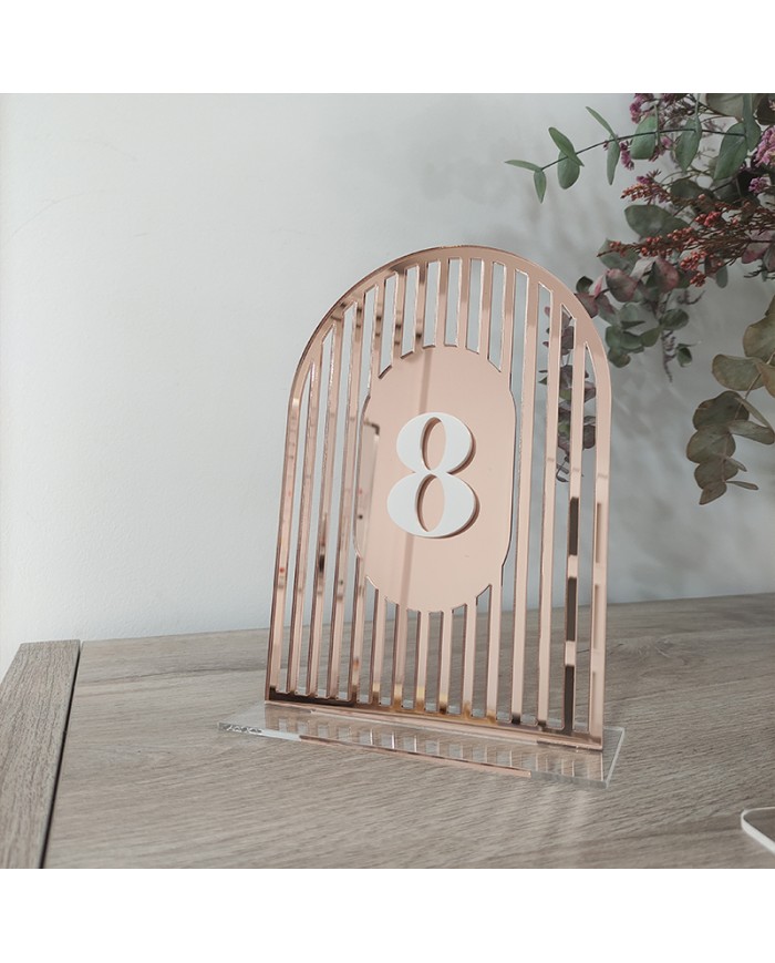 Mesero de Boda Con Rayas y Número