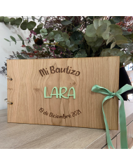 Libro de Firmas Mi Bautizo con Nombre en Metacrilato