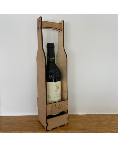 Caja con Asa para Botella de Vino Caja con Asa para Botella de Vino