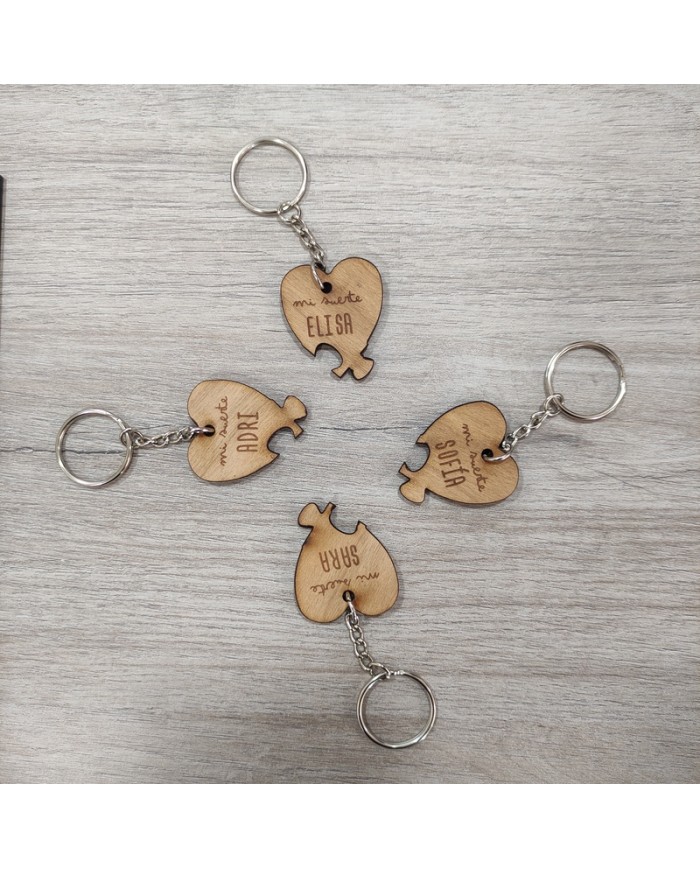 Llavero Trébol de la Suerte Cuatro piezas