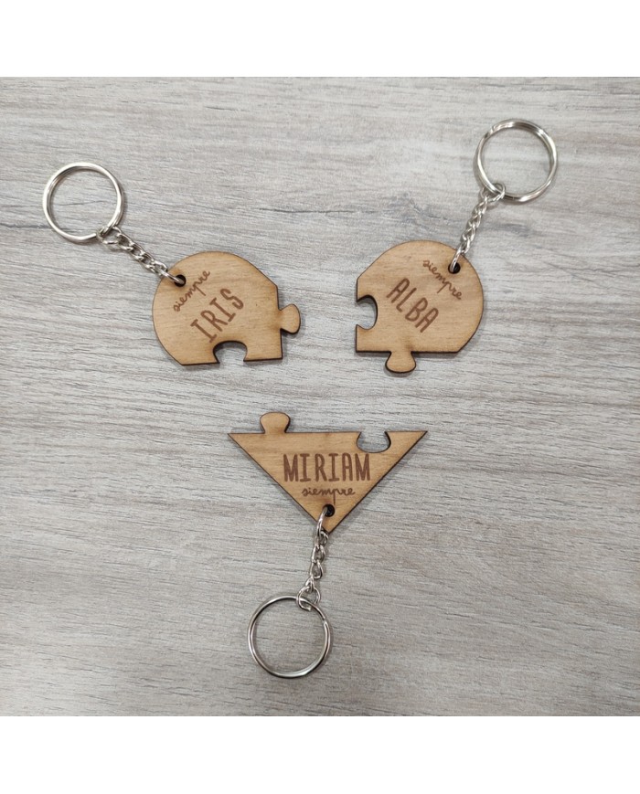 Llavero puzzle corazón: 3 piezas