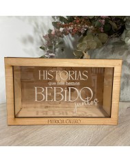 Caja de Corchos de Vino Pequeña: "Historias que nos hemos bebido juntos"