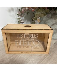 Caja de Corchos de Vino Pequeña: "Historias que nos hemos bebido juntos"