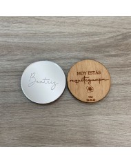 Espejo de bolsillo con Nombre Grabado