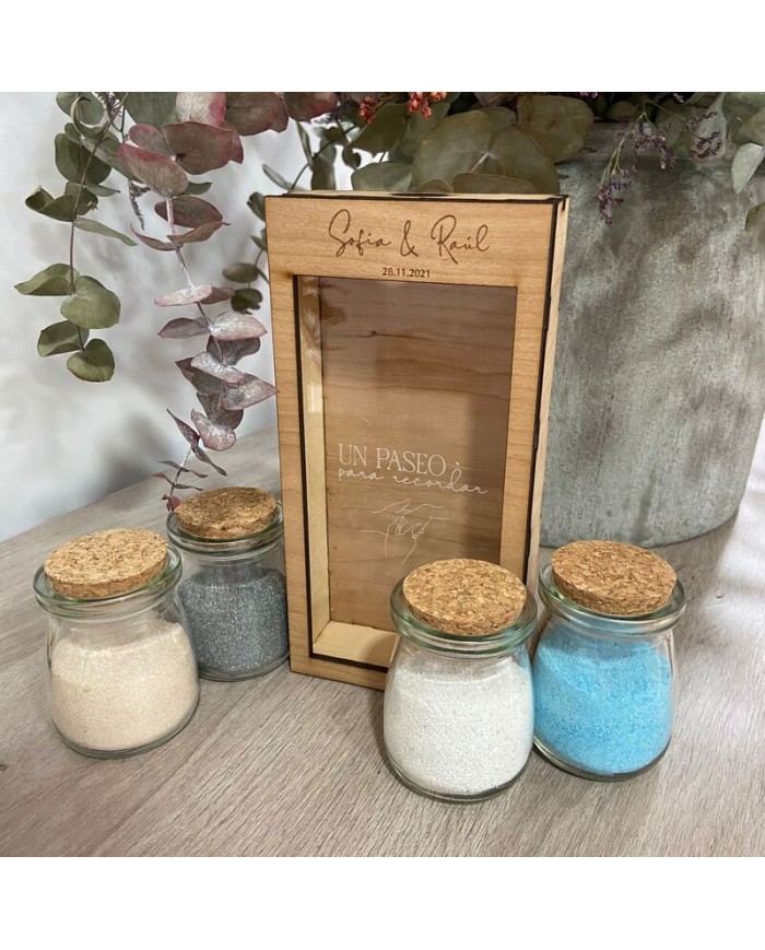 Hucha personalizada para Ritual de la Arena en Bodas "Un paseo para recordar"