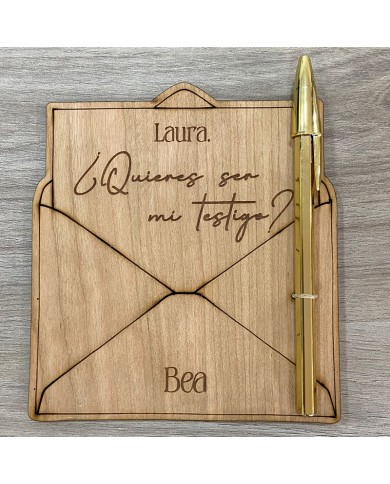 Cartel ¿Quieres ser mi testigo? para Bodas con o sin Boli Cartel ¿Quieres ser mi testigo? para Bodas con o sin Boli
