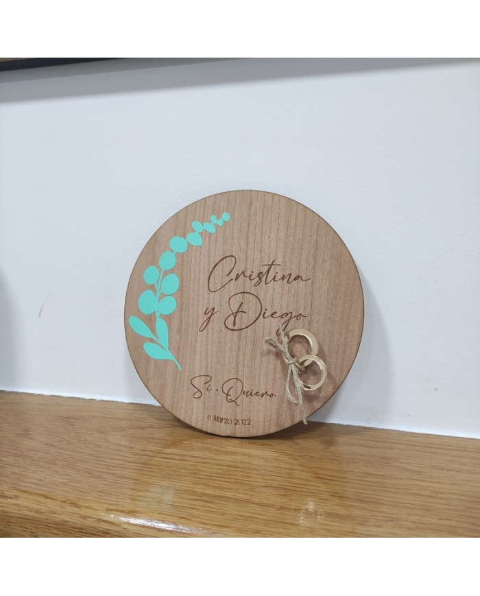 Porta Alianzas con Eucalipto Cinerea en vinilo