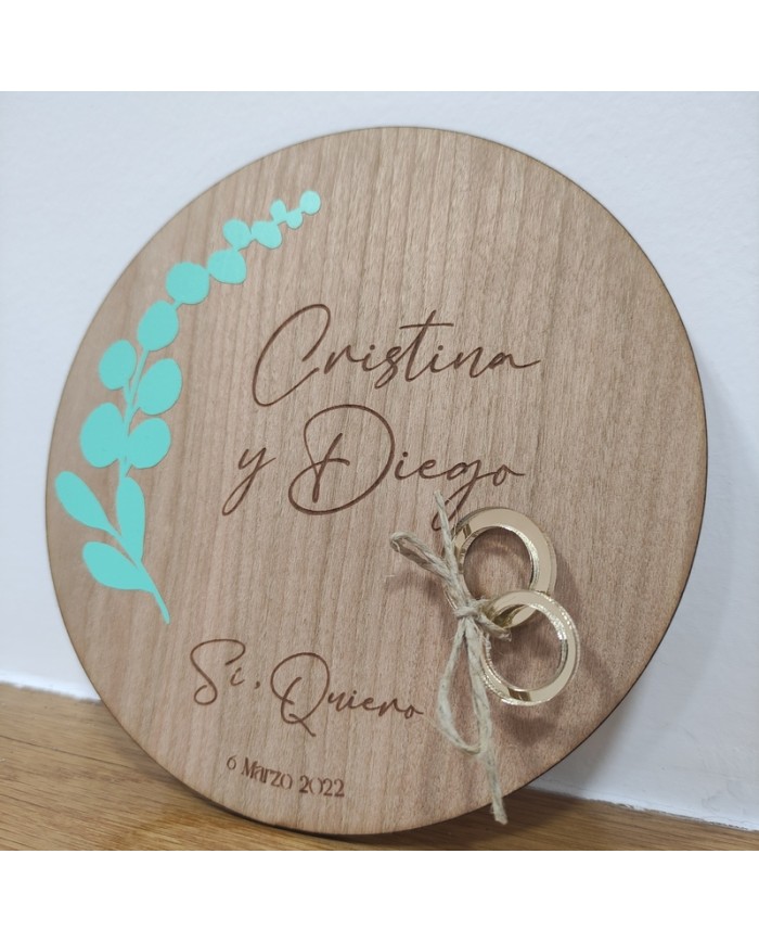 Porta Alianzas con Eucalipto Cinerea en vinilo