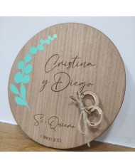 Porta Alianzas con Eucalipto Cinerea en vinilo