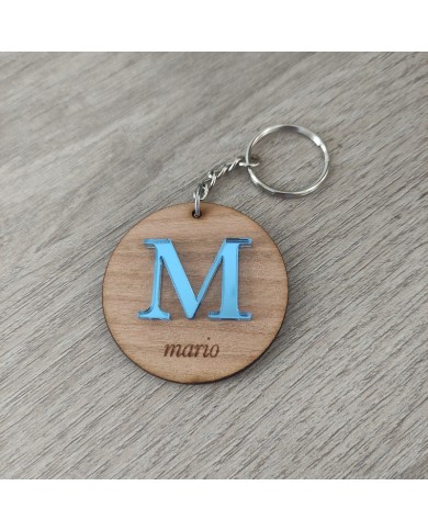 Llavero Nombre grabado con Inicial en metacrilato Llavero Nombre grabado con Inicial en metacrilato