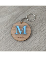 Llavero Nombre grabado con Inicial en metacrilato